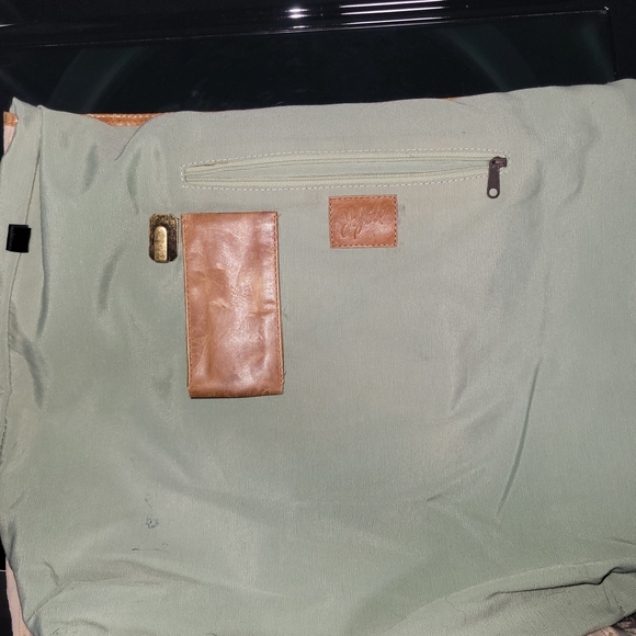 J.Jill Elegant Leather-Trimmed Tapestry Y2K Tote Bag - Picture 3 of 13